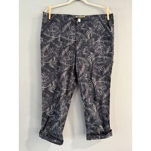 Democracy Palm Print Capris Size 12 Flex-ellent Women's Cropped Pants